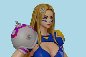 KOF Brian King-of-Fighters, kof, woman, female, people, human, xna, characters, rigged
